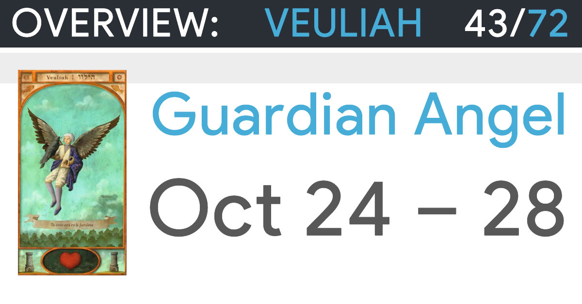 Guardian Angel Veuliah - October 24 to 28 - Overview and Prayer >>